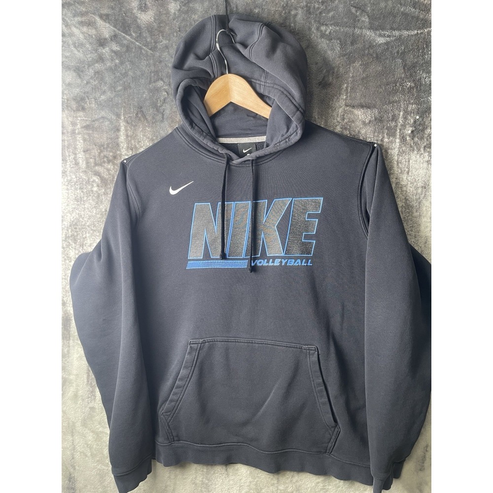 Nike Volleyball Unisex Black Hoodie Large Long Sleeve Pullover Swoosh Logo